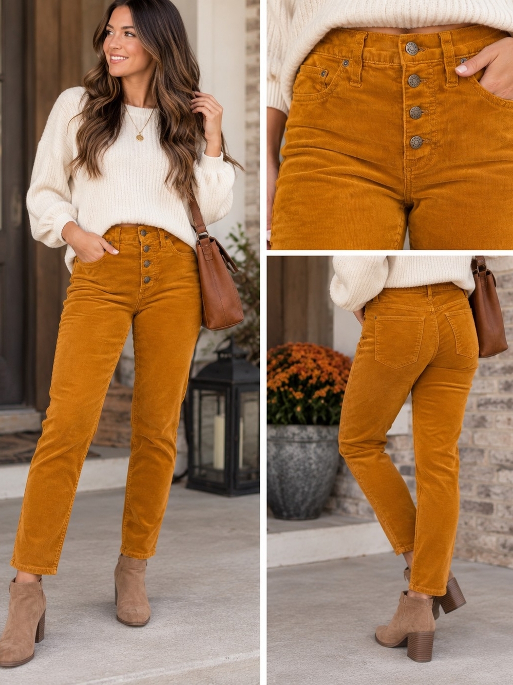 J. Crew High Rise Button Fly Skinny Corduroy Pants